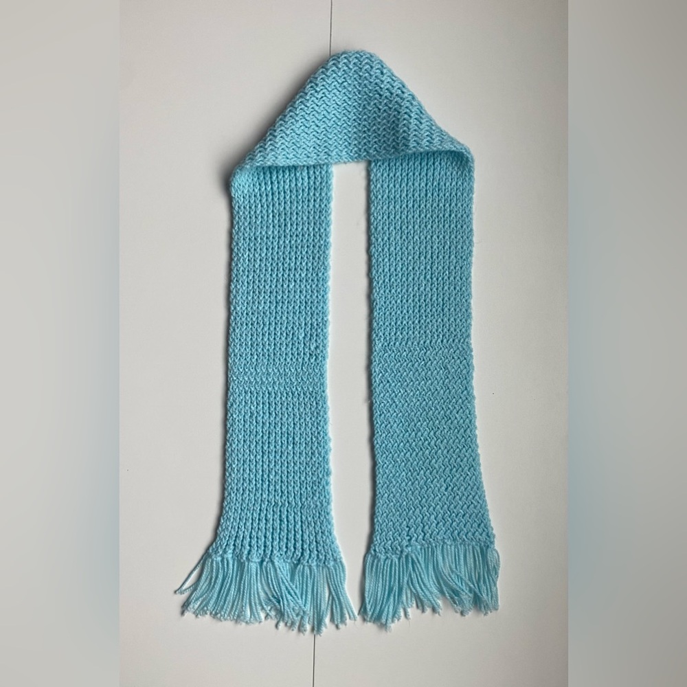 Winter Knit Blue Scarf